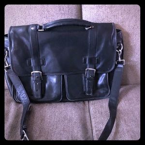 Coach black leather briefcase